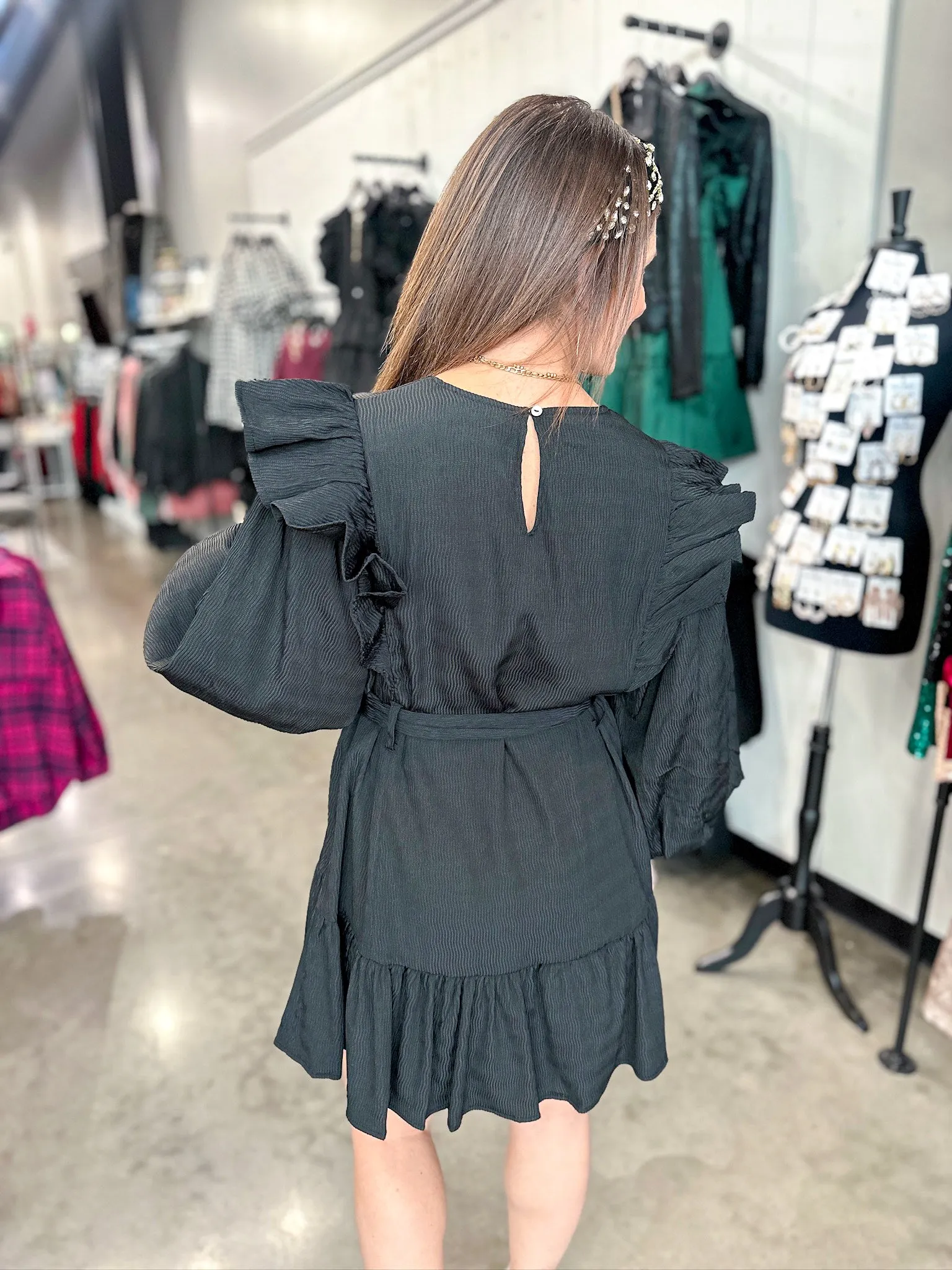Jazzy Balloon Belted Dress
