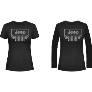 Jeeper Front Rhinestone Tee Short or Long  Sleeve