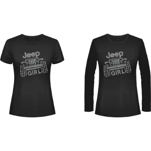 Jeeper Girl Rhinestone Tee Black, Short or Long  Sleeve 1