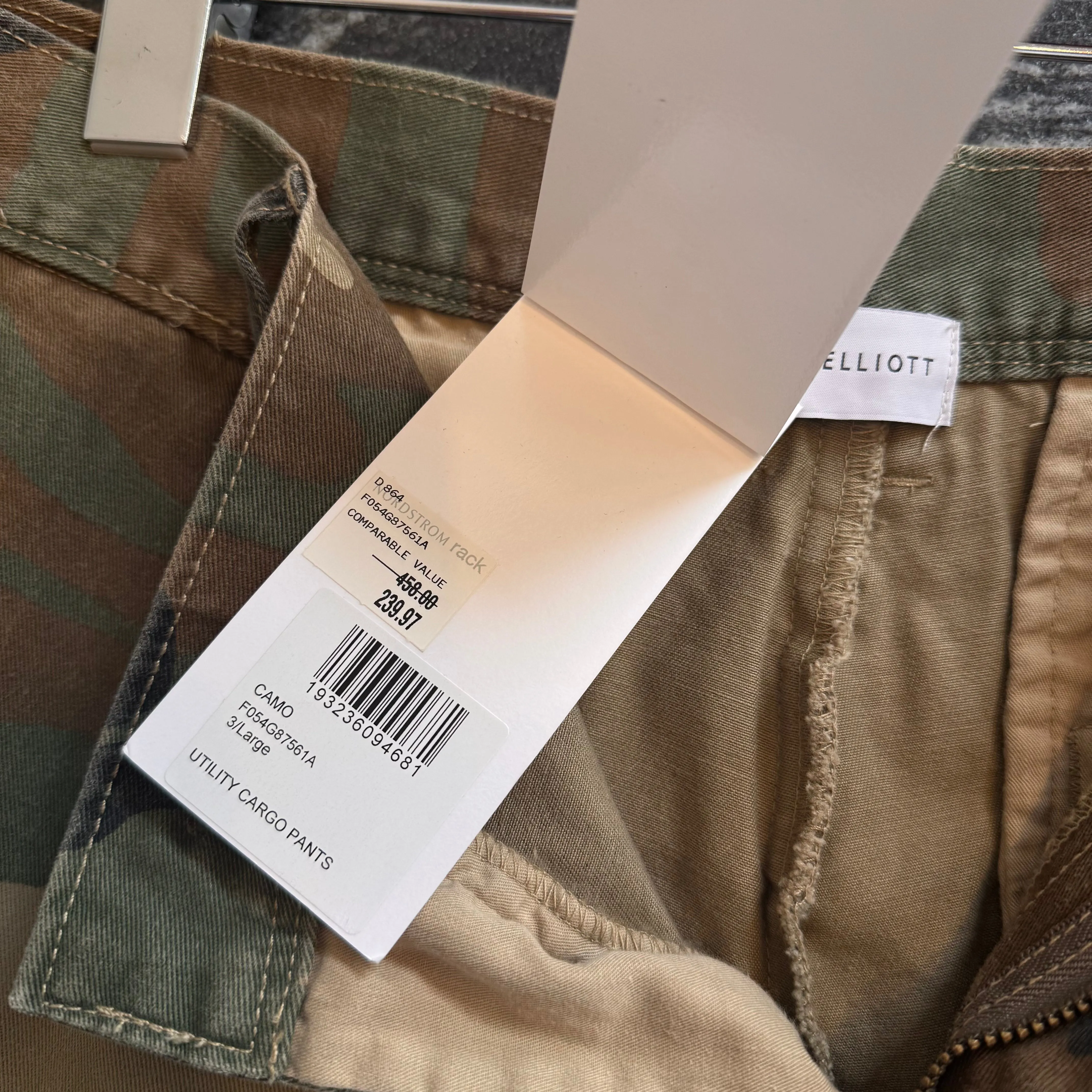 John Elliot Camo Cargo Pants NWT Size L