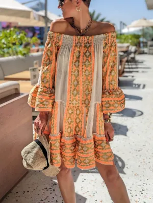 Joyce - Boho Off Shoulder Mini Dress