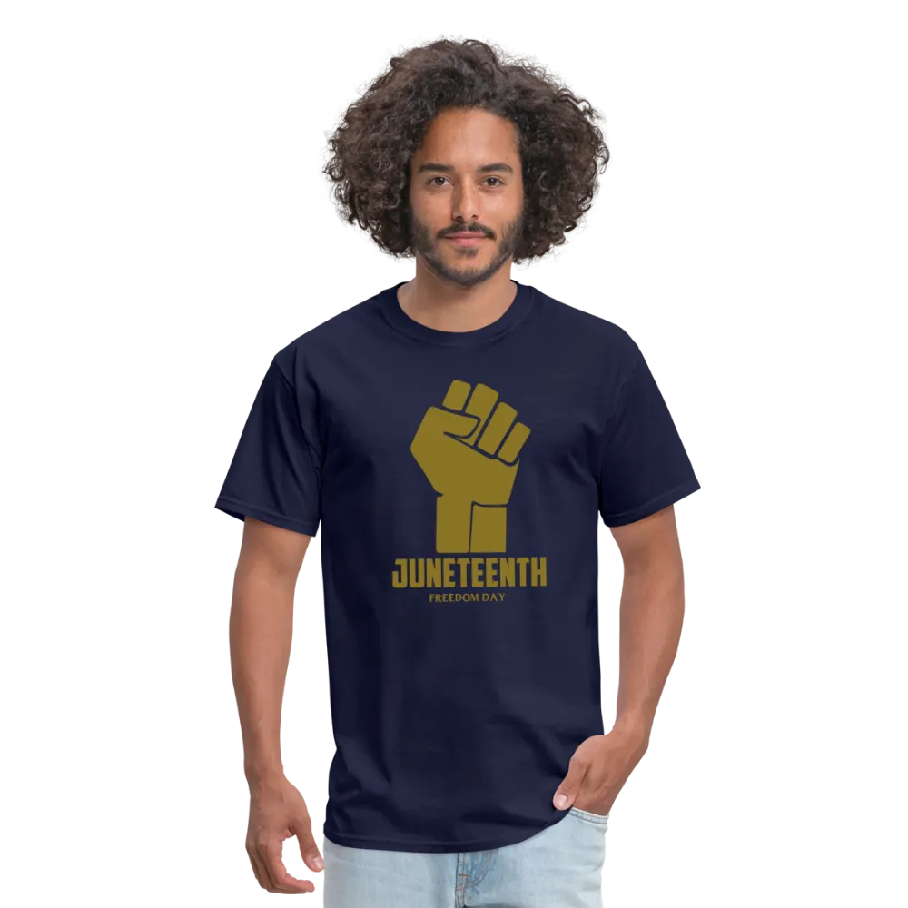 Juneteenth Freedom Day Metallic Fist T-Shirt