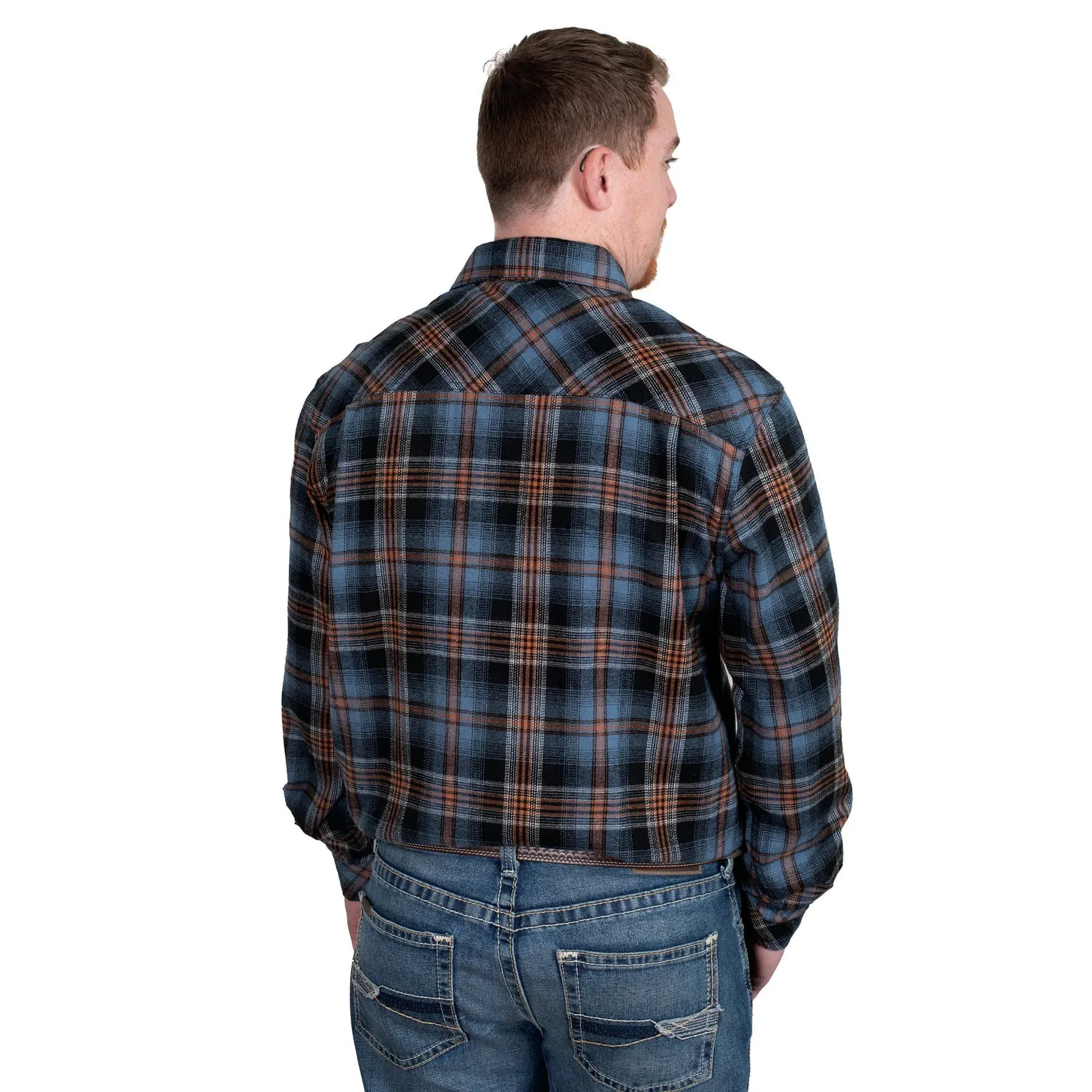 Just Country Mns Cameron Workshirt Flannel Denim Blue/Black