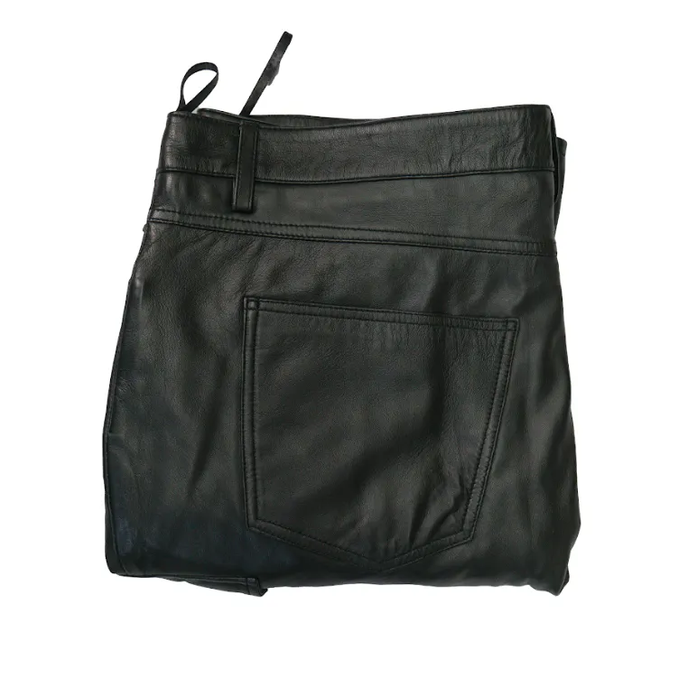 Kashani Black Lambskin Cargo Flared Pants