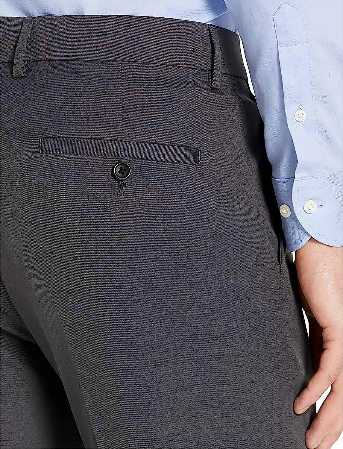 Kenneth Cole REACTION Men's Slim-Fit Stretch Gabardine Dress Pants (Charcoal Heather, 33Wx32L)