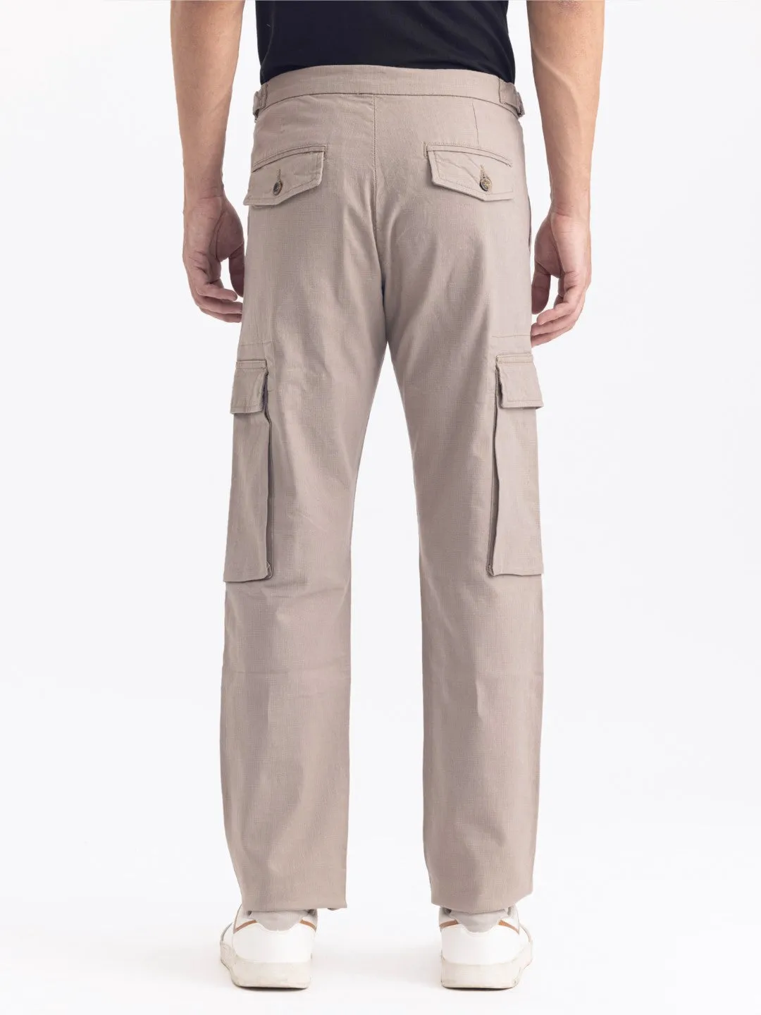 Khaki Cotton Stretch Cargo Pant