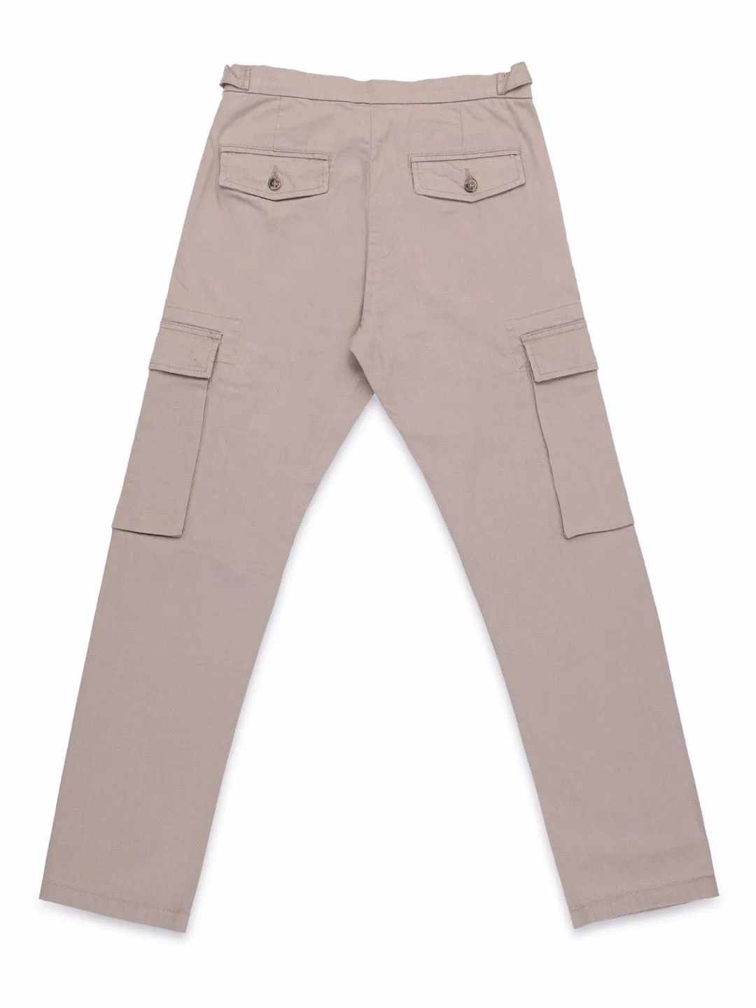 Khaki Cotton Stretch Cargo Pant