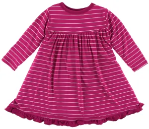 KicKee Pants Tokyo Dragonfruit Stripe Long Sleeve Classic Swing Dress