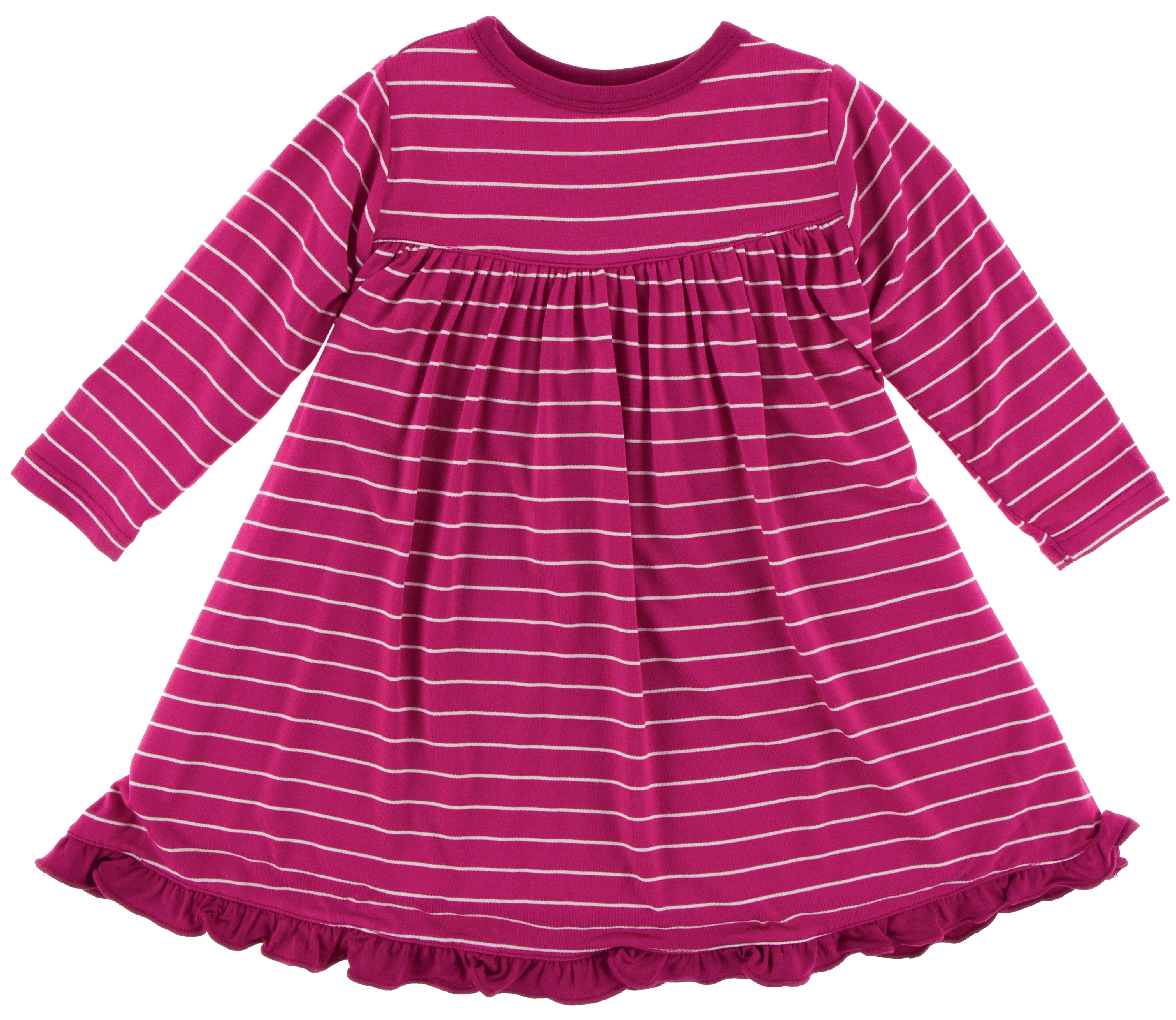 KicKee Pants Tokyo Dragonfruit Stripe Long Sleeve Classic Swing Dress