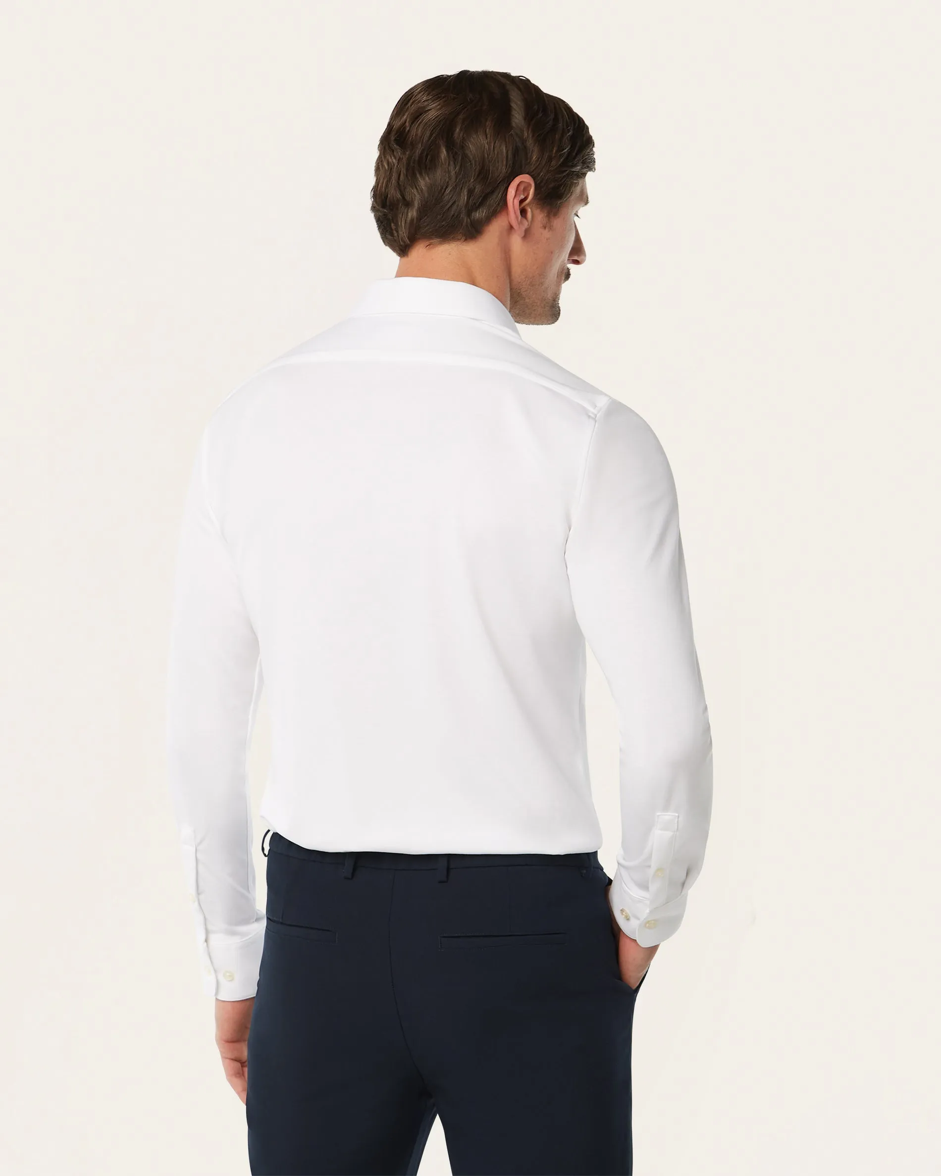 Knitted non-iron shirt white