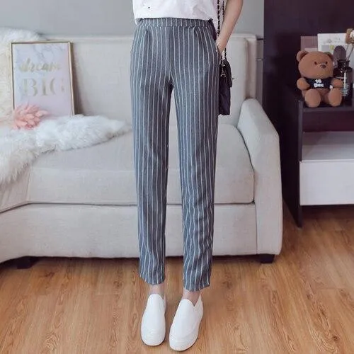 Korean Pants Gestreifte Chino