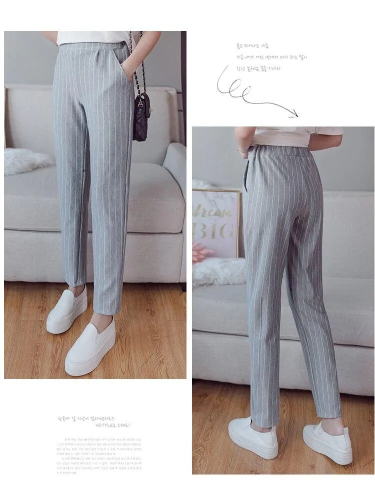 Korean Pants Gestreifte Chino