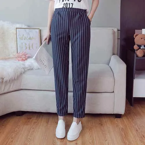 Korean Pants Gestreifte Chino