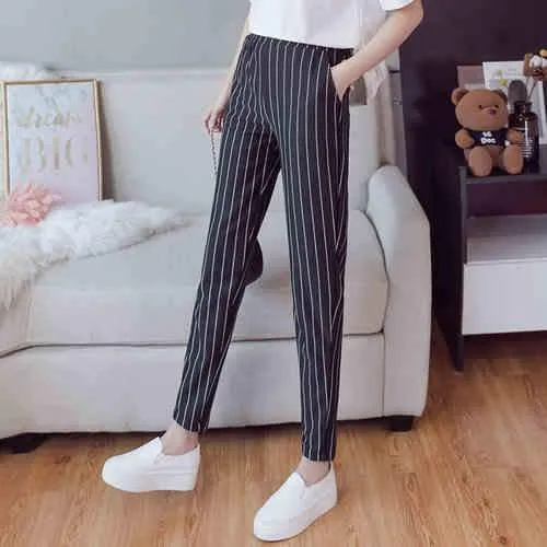 Korean Pants Gestreifte Chino