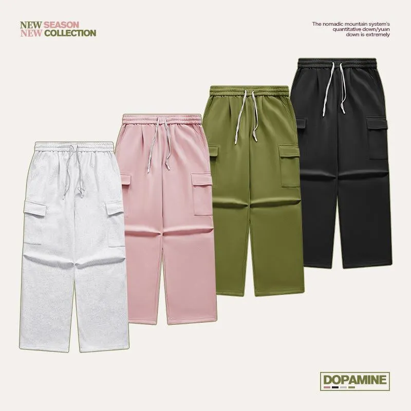 Korean Style Bristles Dopamine Wide Leg Pants 2023 Autumn And Winter New Fashionable Brand Loose Men's And Women's Pants