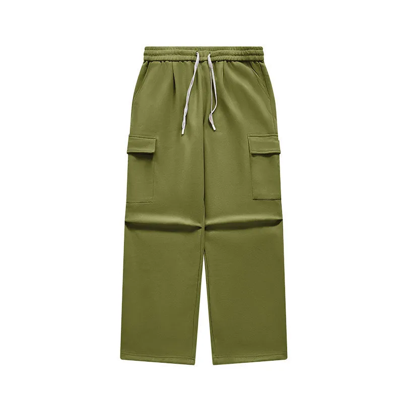 Korean Style Bristles Dopamine Wide Leg Pants 2023 Autumn And Winter New Fashionable Brand Loose Men's And Women's Pants