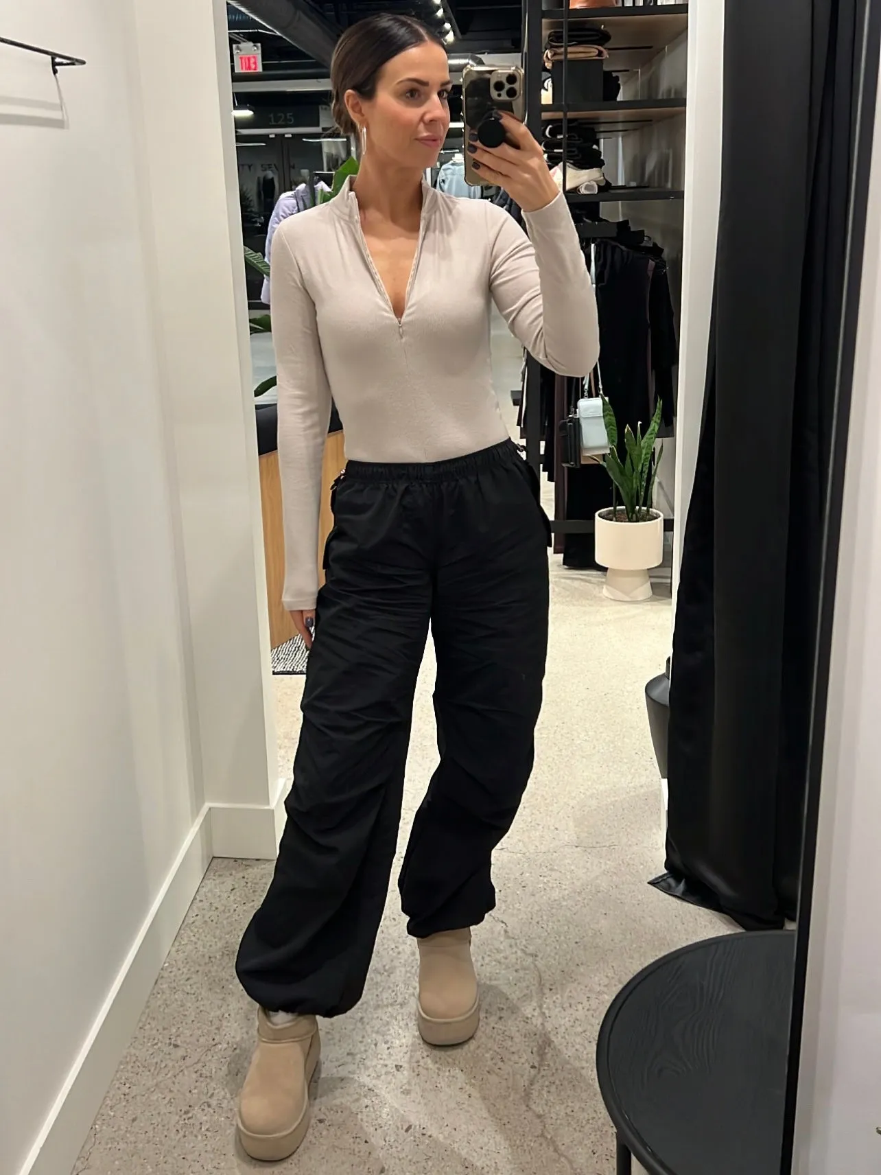 KUWALLA Mockneck Invisible Zip Long Sleeve