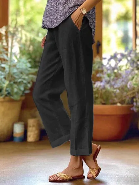 Linen Summer Trousers for Women - Oona