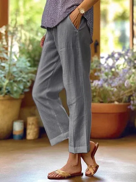 Linen Summer Trousers for Women - Oona