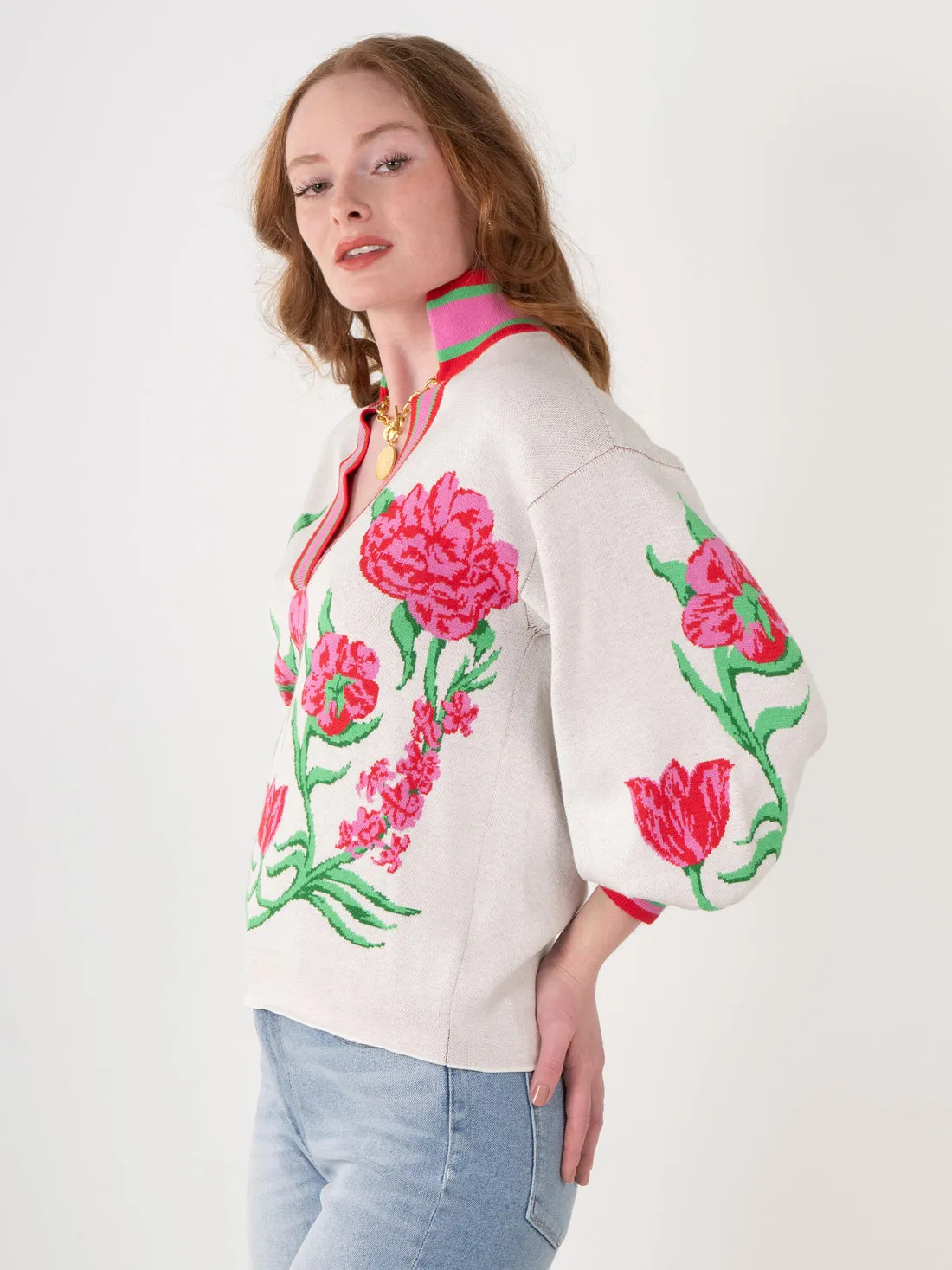Lolli Sweater in Garden Cheetah by Emily McCarthy