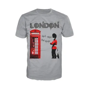 London God Save The Queen Men's T-shirt (Heather Grey)