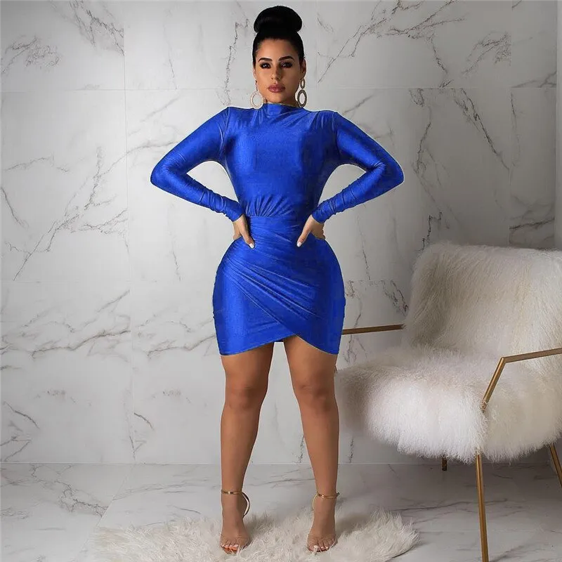 Long Sleeve Bandage Mini Bodycon Dresses