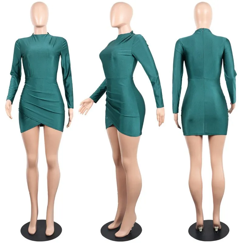 Long Sleeve Bandage Mini Bodycon Dresses