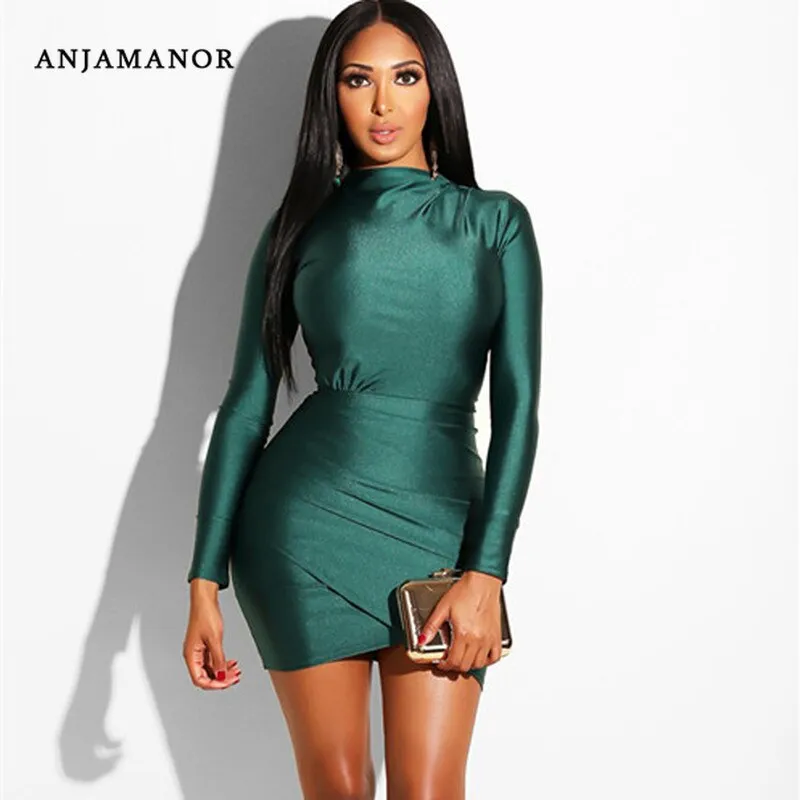 Long Sleeve Bandage Mini Bodycon Dresses