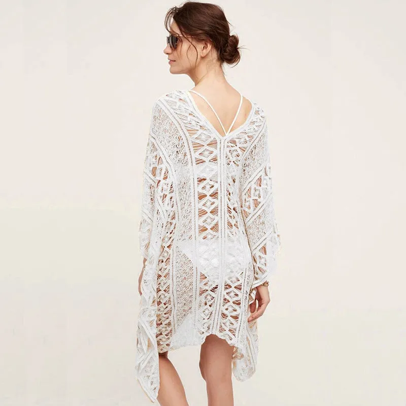 Long Sleeve Cutout Loose Cover Up
