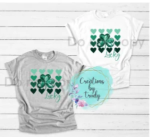 Lucky clover hearts- T SHIRT