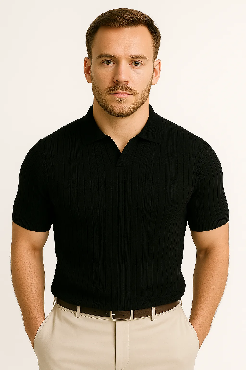LumiNovi | The Lebra Knit Polo Shirt