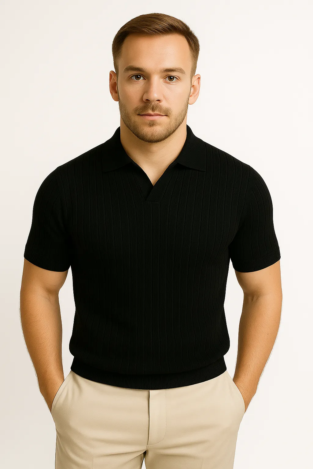 LumiNovi | The Lebra Knit Polo Shirt