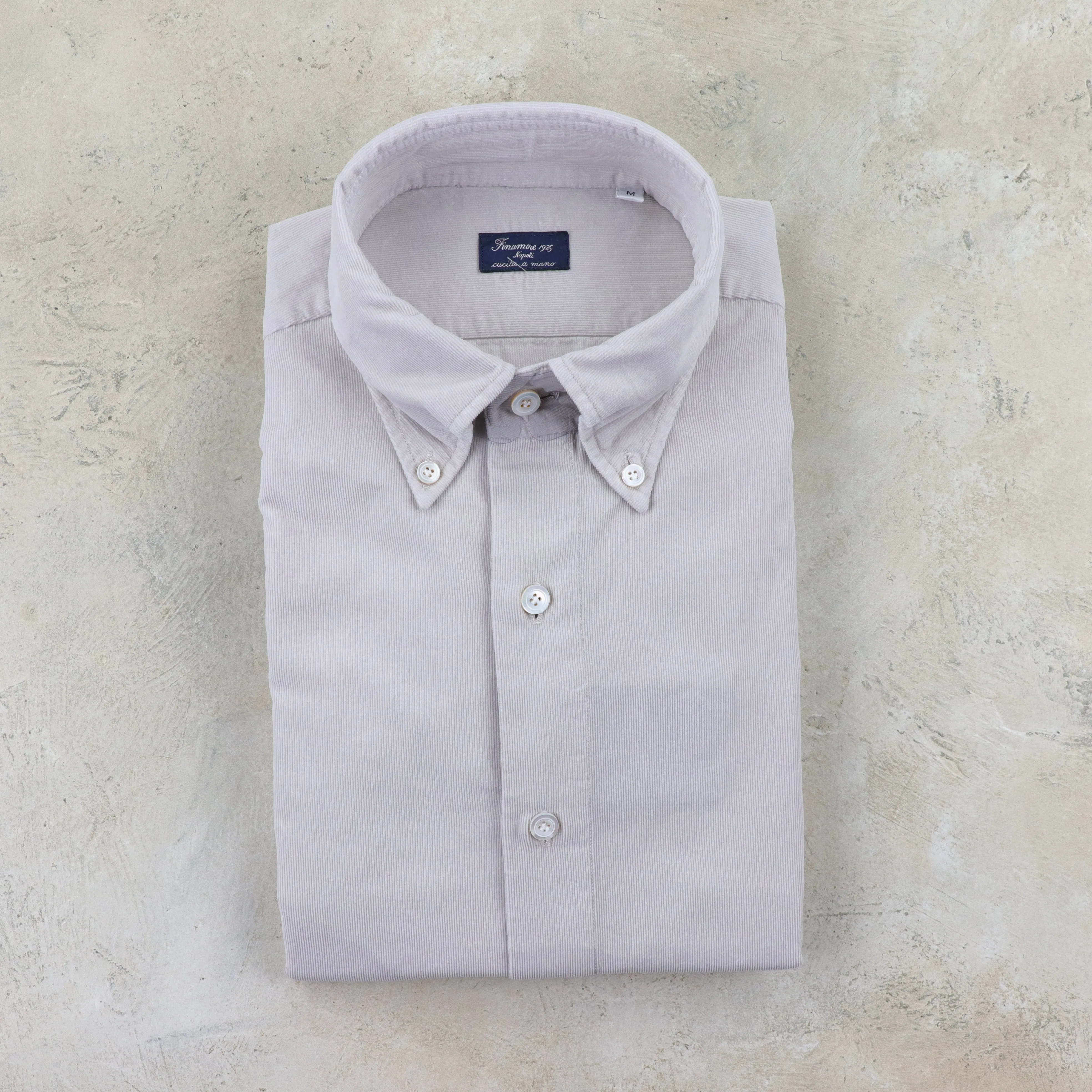 Luxury Cord Sport Shirt in Silver Cloud