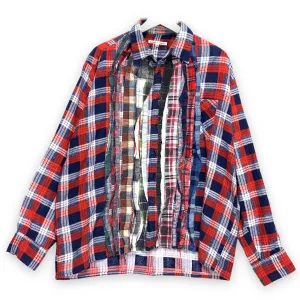 [M] Needles Rebuild Ribbon Cut Flannel Shirt