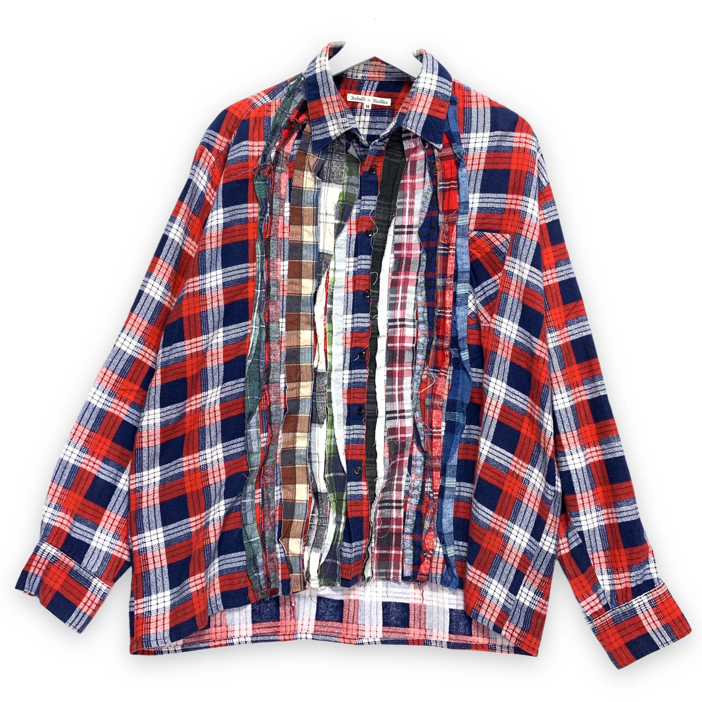 [M] Needles Rebuild Ribbon Cut Flannel Shirt
