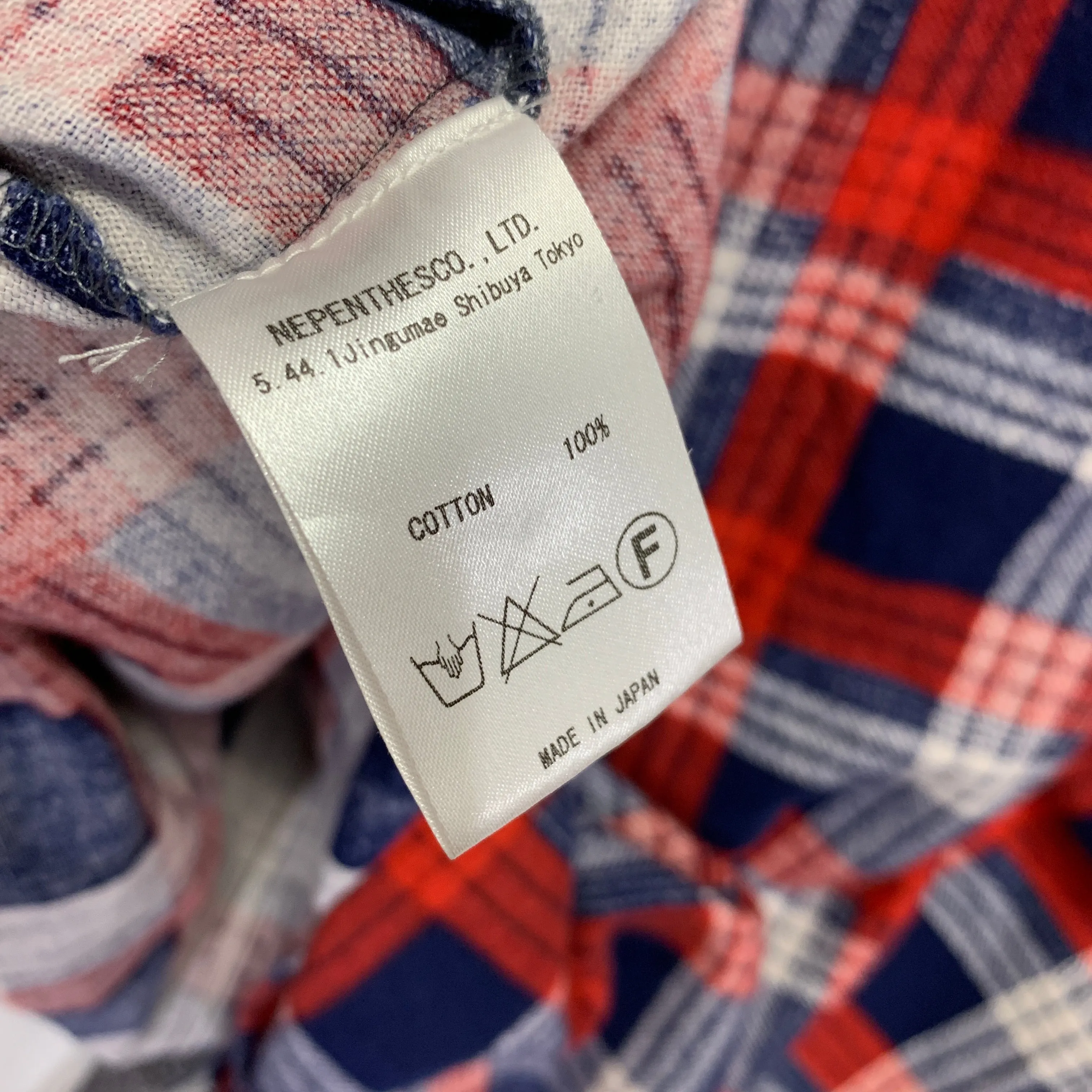 [M] Needles Rebuild Ribbon Cut Flannel Shirt
