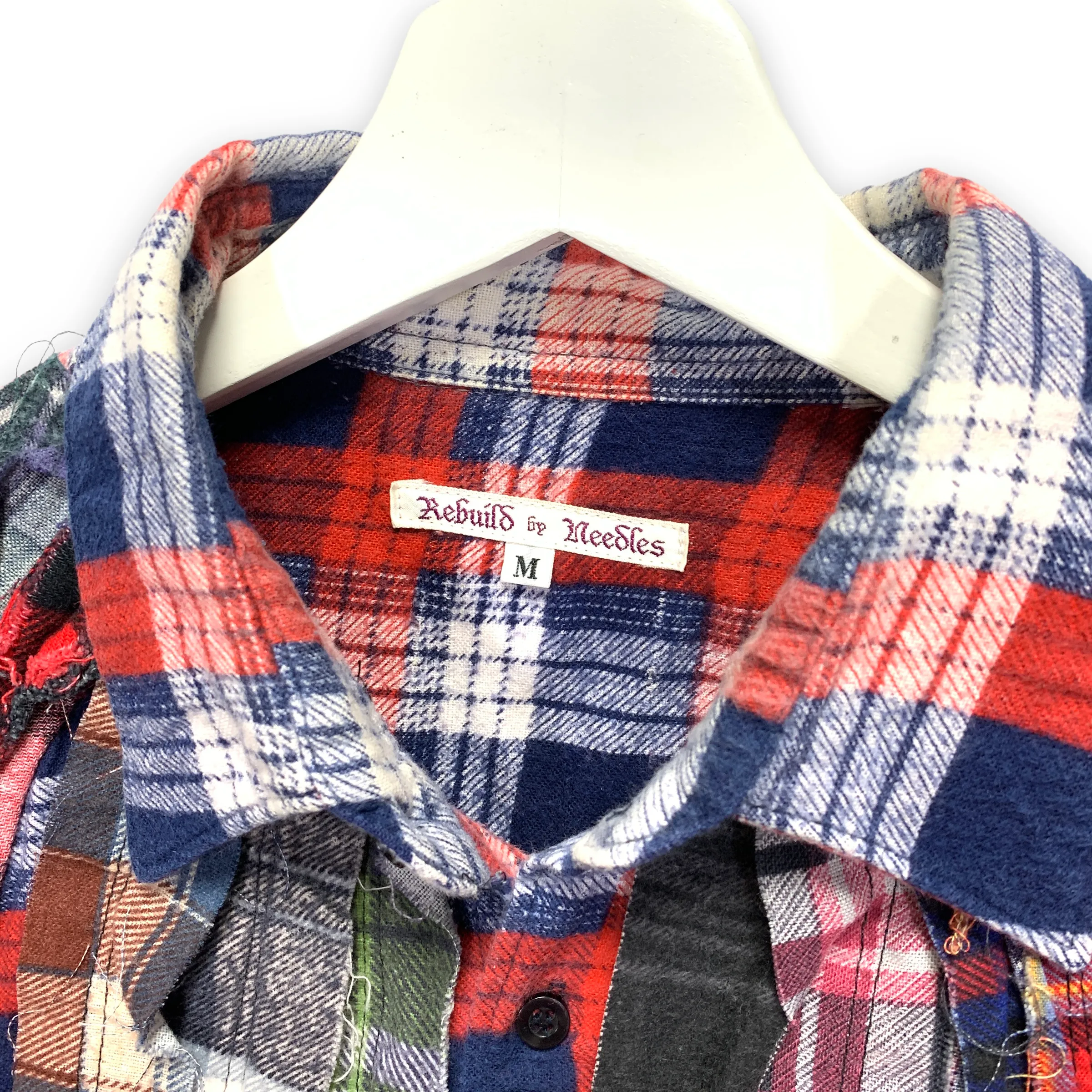 [M] Needles Rebuild Ribbon Cut Flannel Shirt