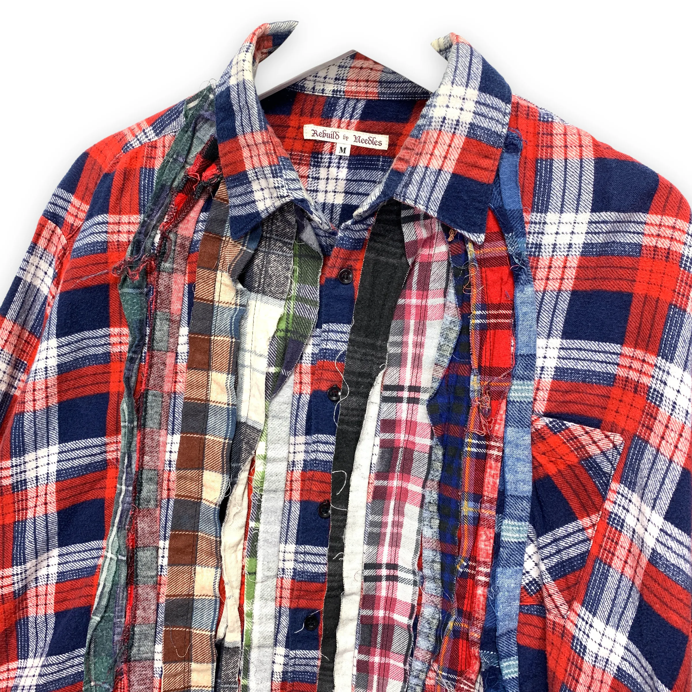 [M] Needles Rebuild Ribbon Cut Flannel Shirt