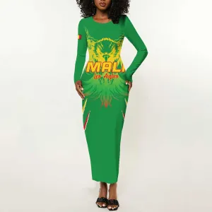 Mali Football Custom Long Sleeve Bodycon Dress Go Eagles - Green Color LT15