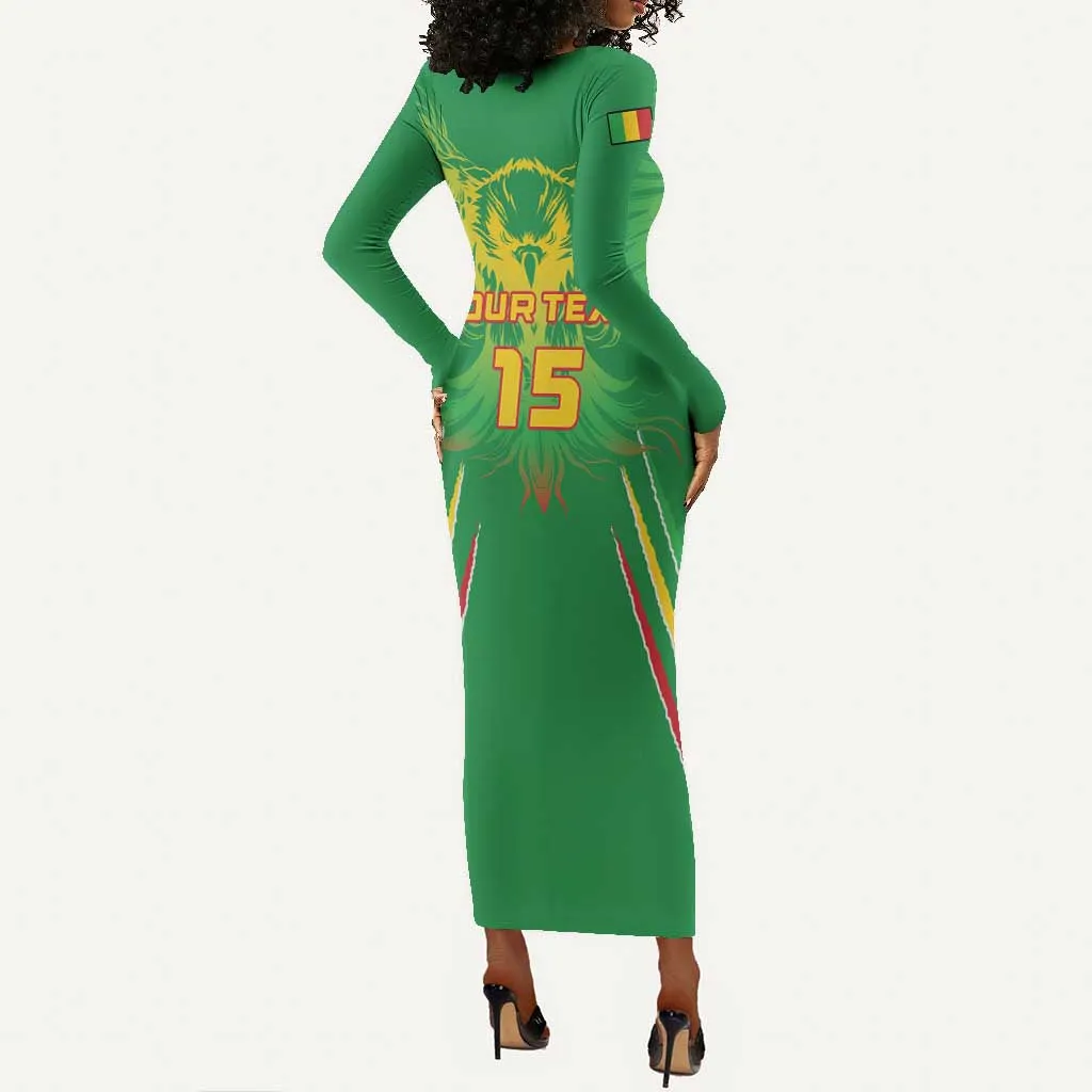 Mali Football Custom Long Sleeve Bodycon Dress Go Eagles - Green Color LT15