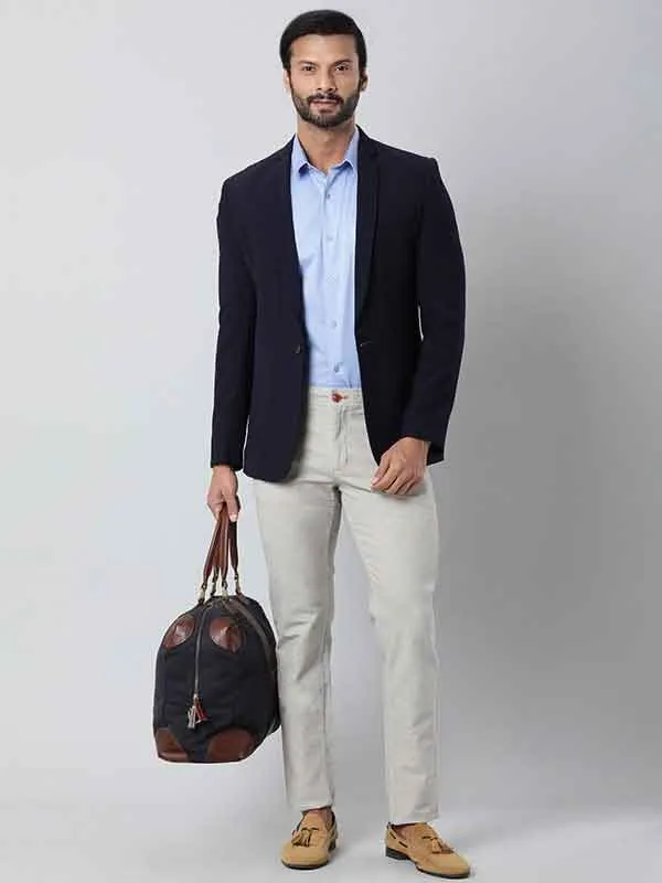 Men Solid Half Sleeve Cotton Stretch Shirt