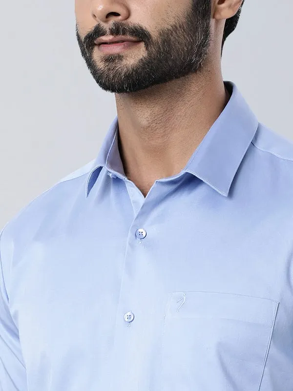 Men Solid Half Sleeve Cotton Stretch Shirt