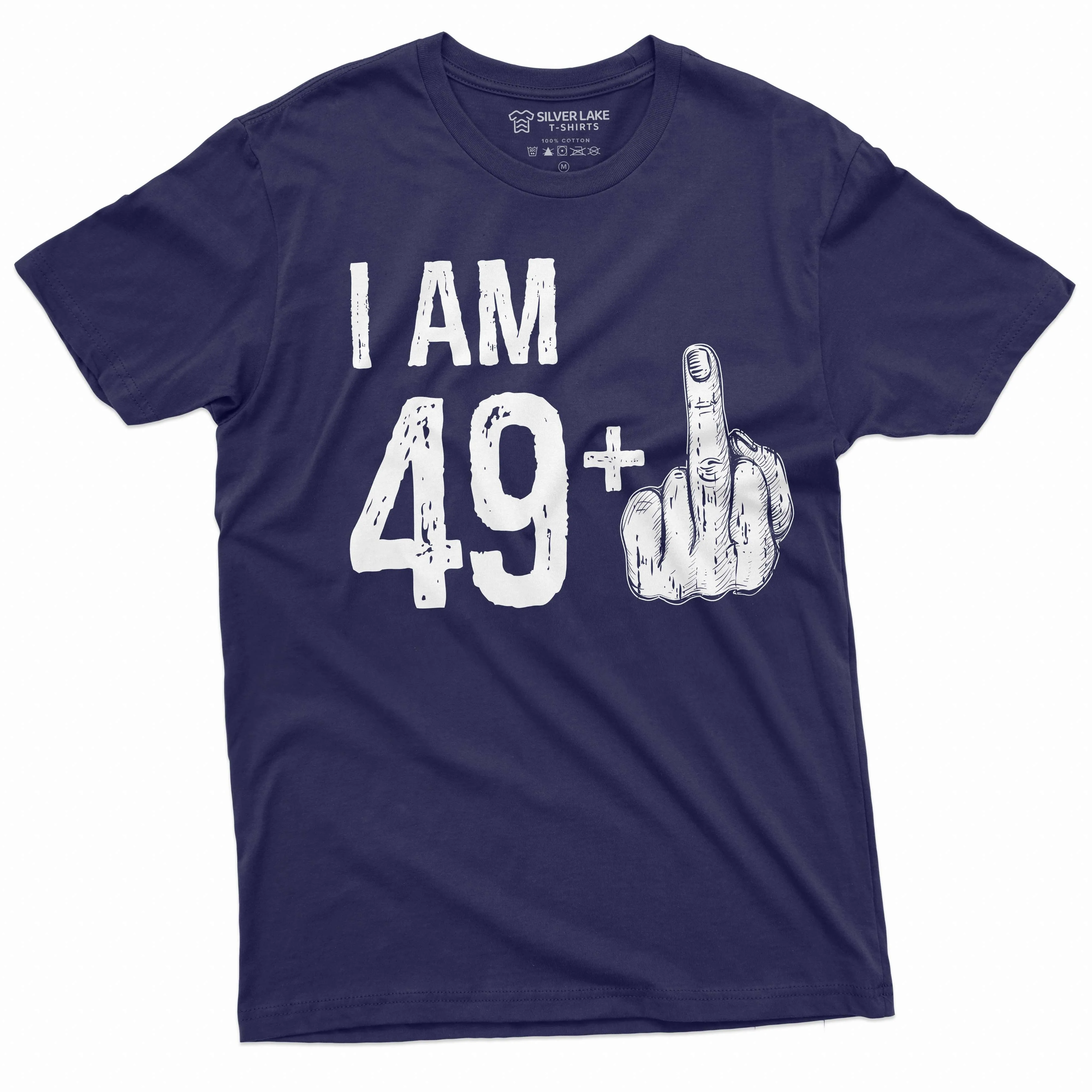 Men's 50th Birthday T-shirt Papa Grandpa Dad 49  middle finger offensive adult humor tee shirt