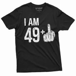 Men's 50th Birthday T-shirt Papa Grandpa Dad 49  middle finger offensive adult humor tee shirt