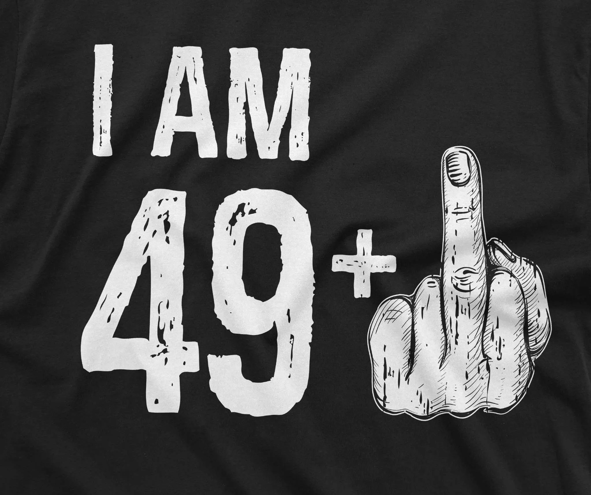 Men's 50th Birthday T-shirt Papa Grandpa Dad 49  middle finger offensive adult humor tee shirt