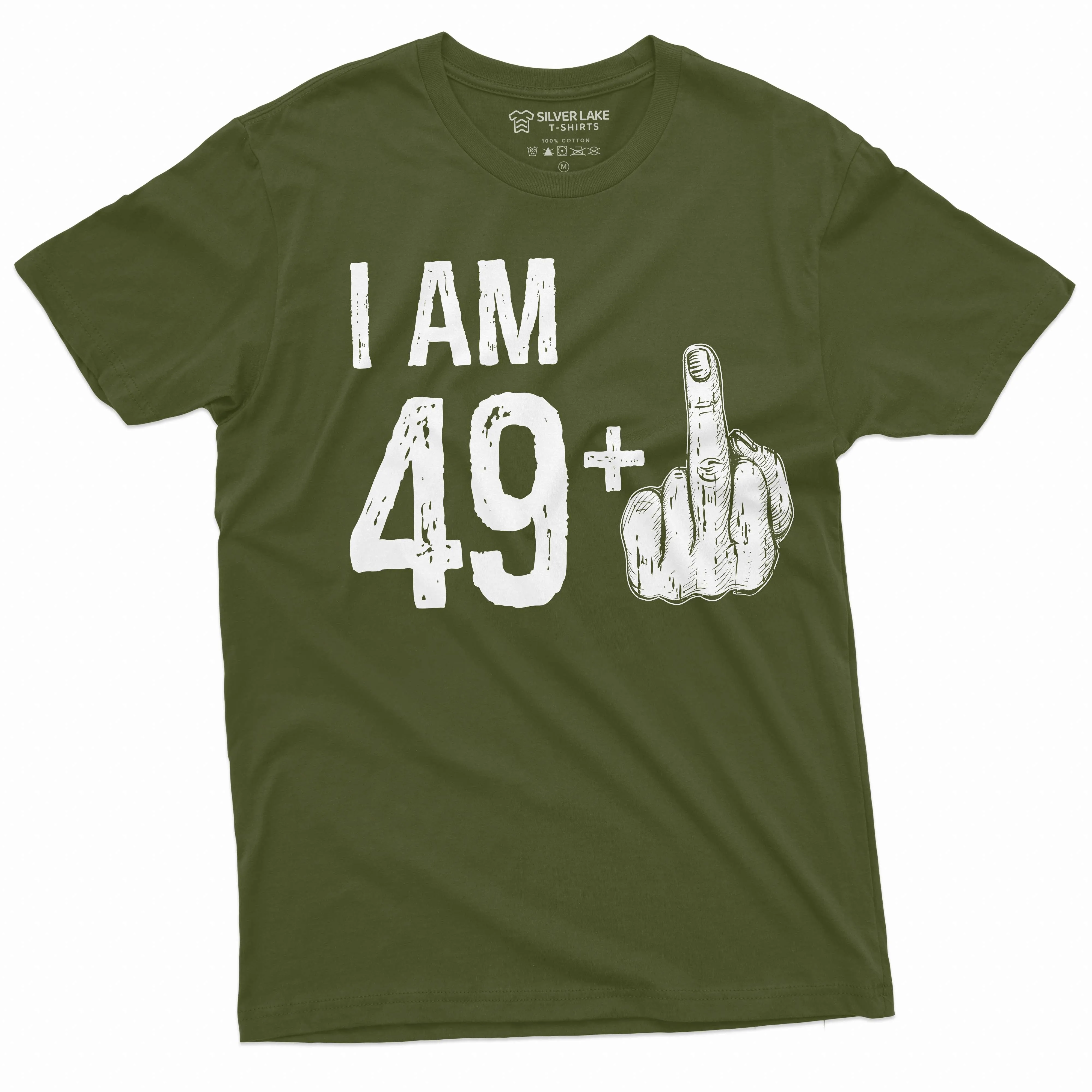 Men's 50th Birthday T-shirt Papa Grandpa Dad 49  middle finger offensive adult humor tee shirt