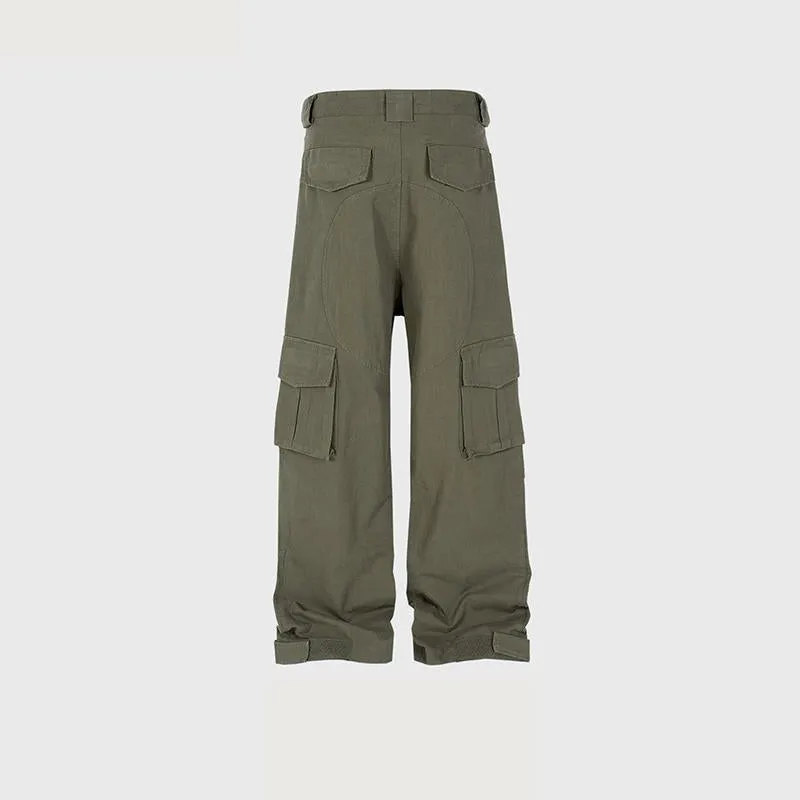 Men's And Women's Wash-up Old Multi-Pocket Crane Pants Men's And Women's High Street Functional Casual Trousers Two-color