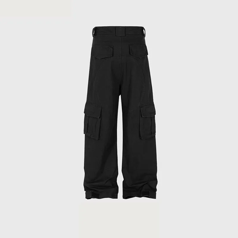 Men's And Women's Wash-up Old Multi-Pocket Crane Pants Men's And Women's High Street Functional Casual Trousers Two-color