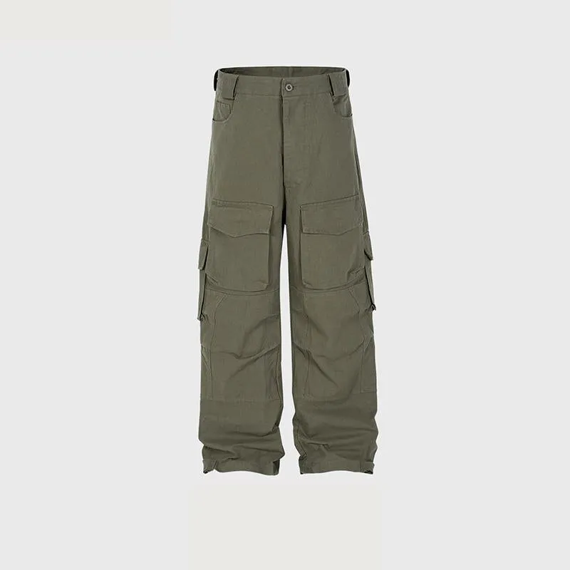 Men's And Women's Wash-up Old Multi-Pocket Crane Pants Men's And Women's High Street Functional Casual Trousers Two-color