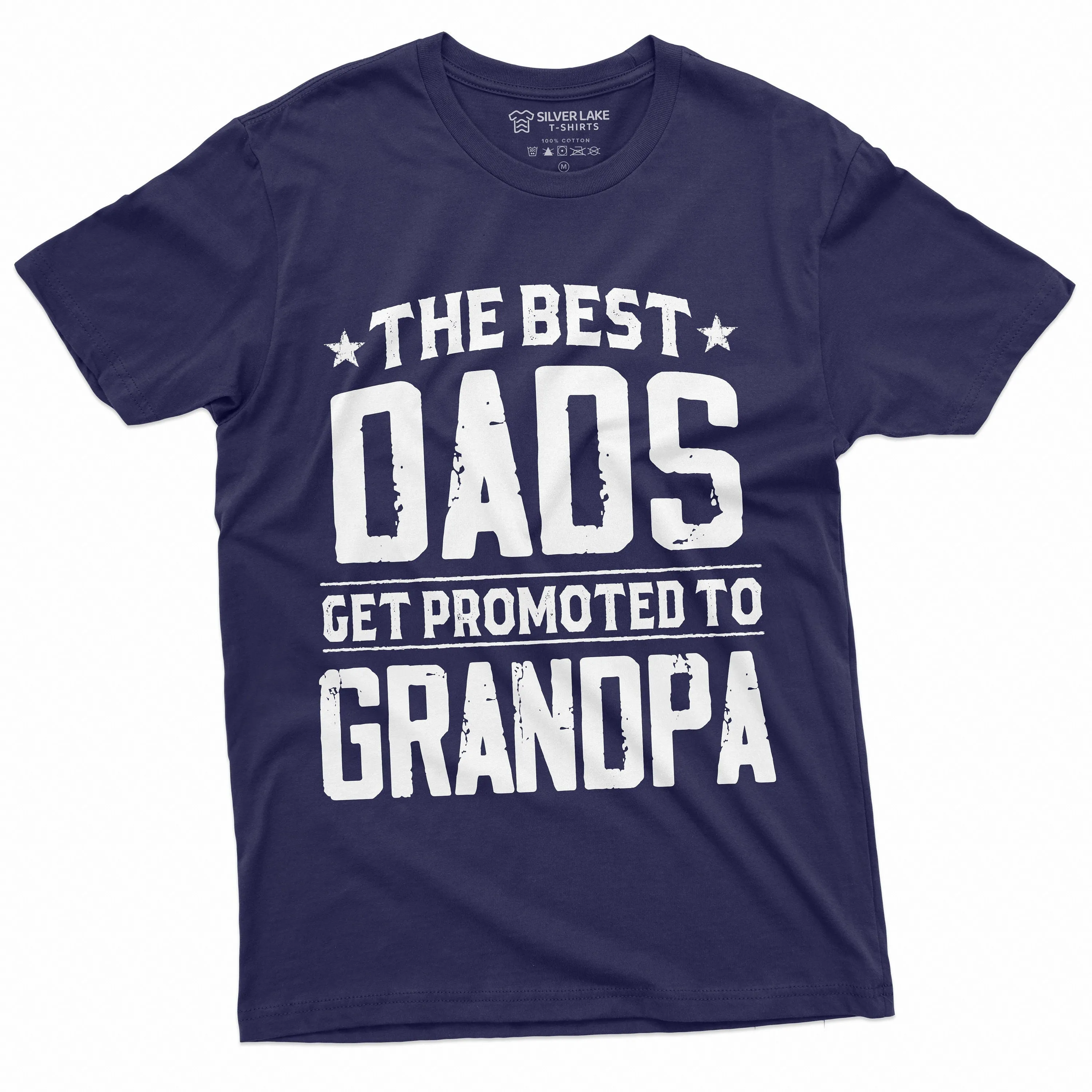 Men's Best Dads Get promoted to Grandpa T-shirt Grandfather Grand-daughter Grandson announcement Shirt Father's Day gift for Dad